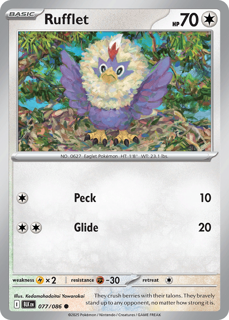 Rufflet (Black Bolt) #77 card art