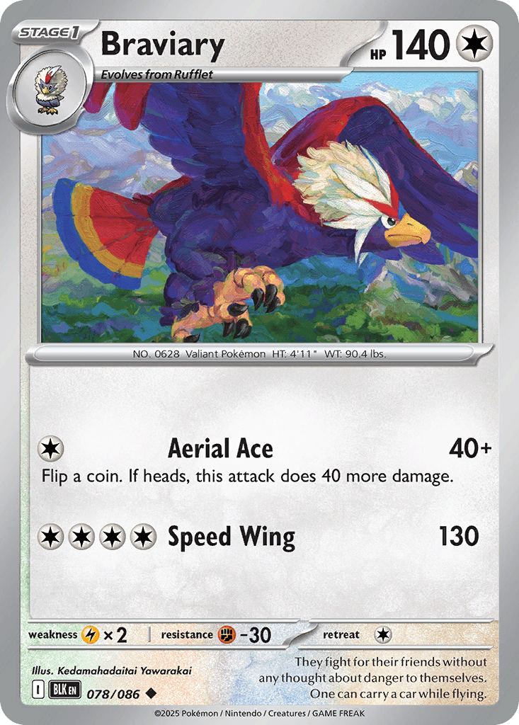 Braviary (Black Bolt) #78 card art