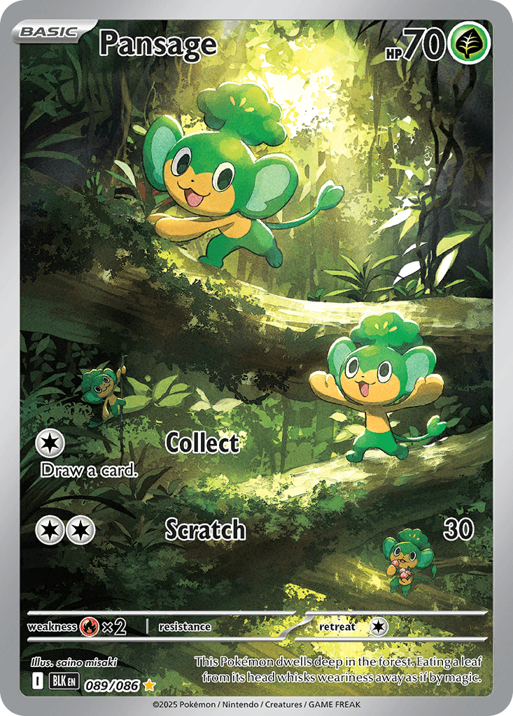 Pansage (Black Bolt) #89 card art